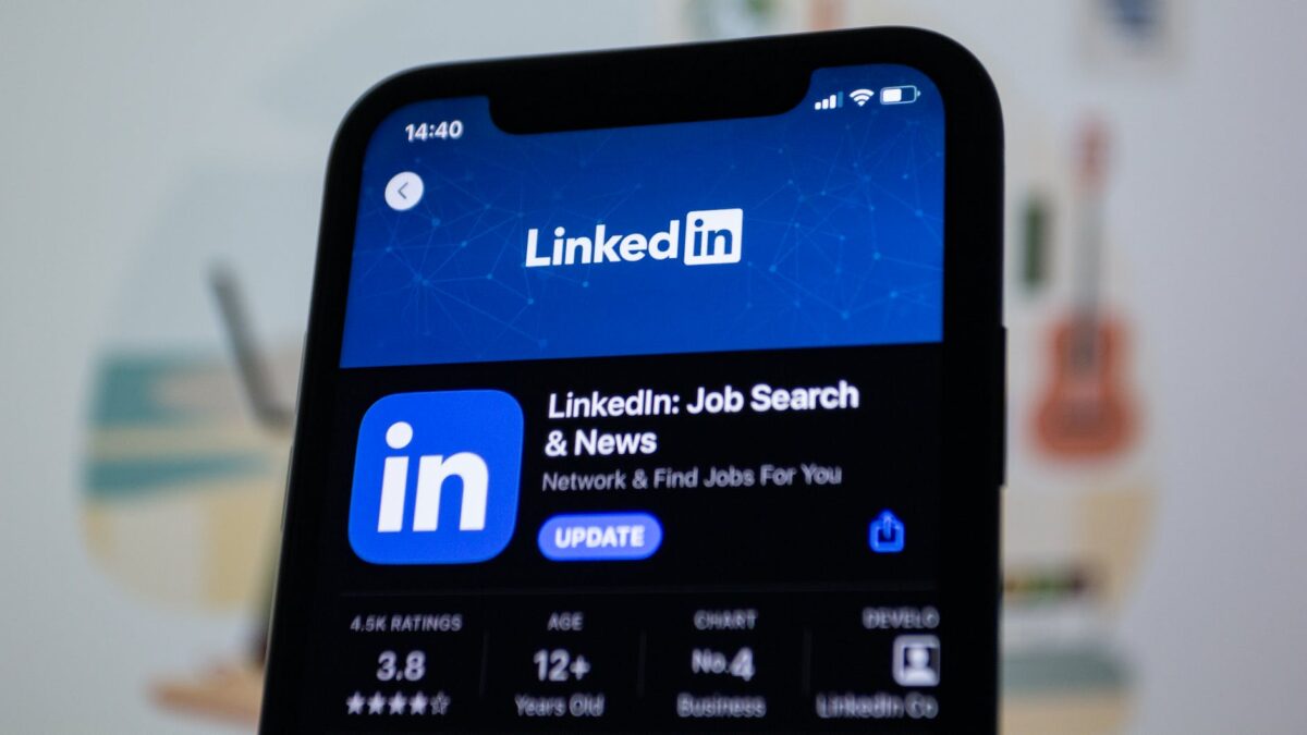 linkedin job search app on an iphone